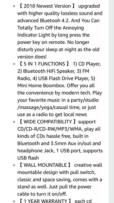 Głośnik bluetooth aux radio cd player usb pilot nowe