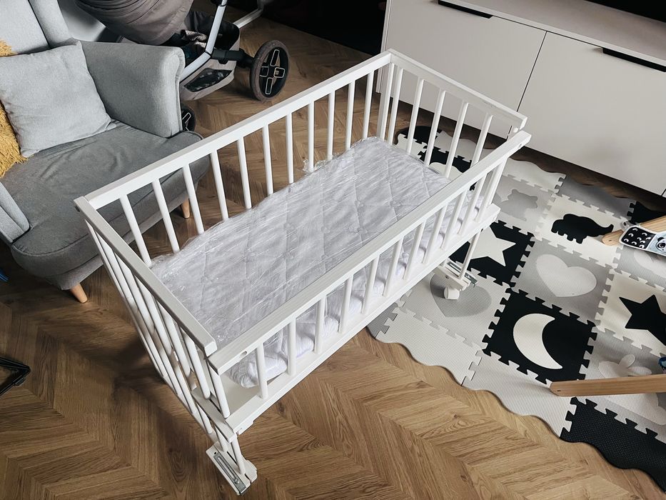 Dostawka Klupś, Piccolo Due, łóżeczko dostawne, białe, 90x45 cm