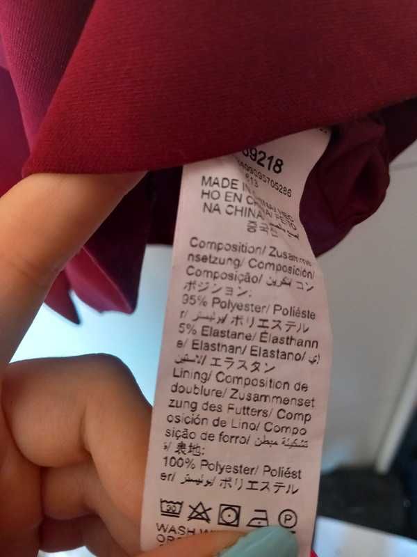 Sukienka bordowa długi rękaw