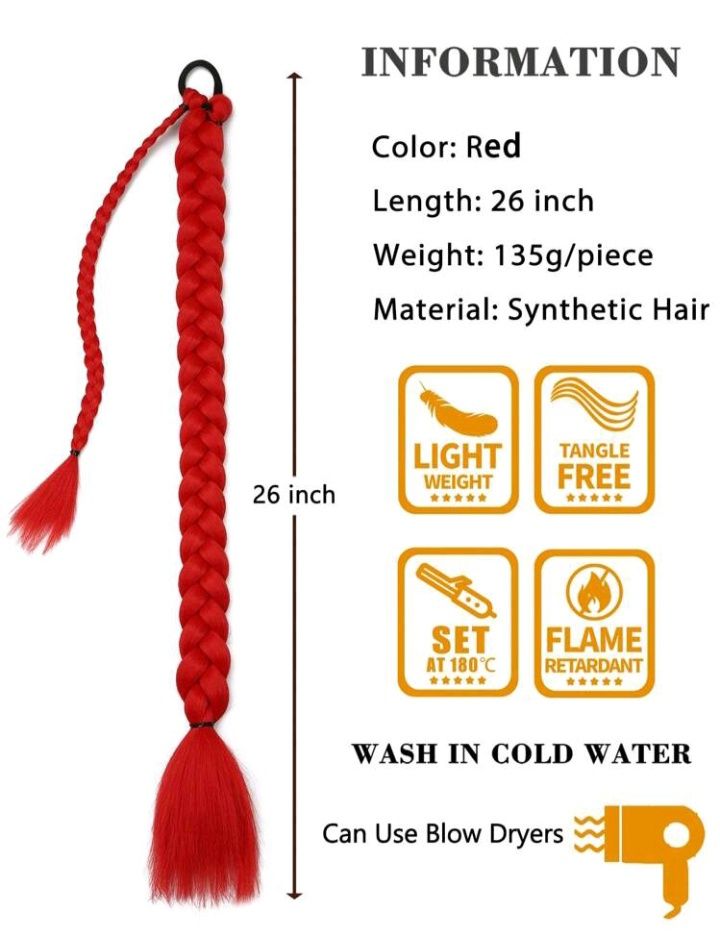 Cabelo para trança- VERMELHO