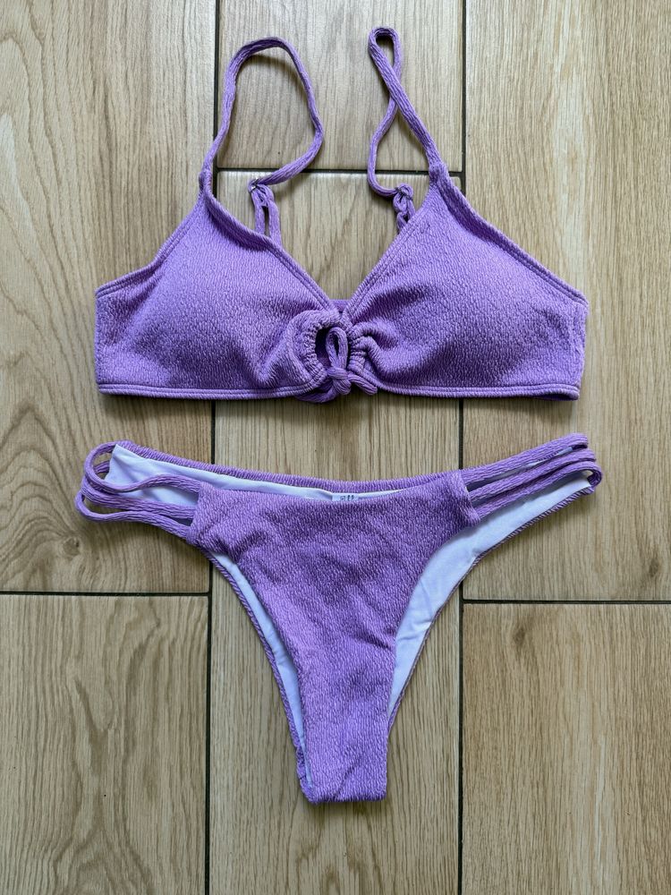 Liliowe bikini, strój kąpielowy Shein M