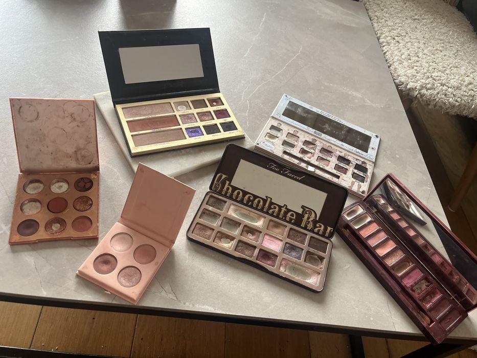 Too faced chocolate bar #urbay decay cherry #aa wings the balm nude