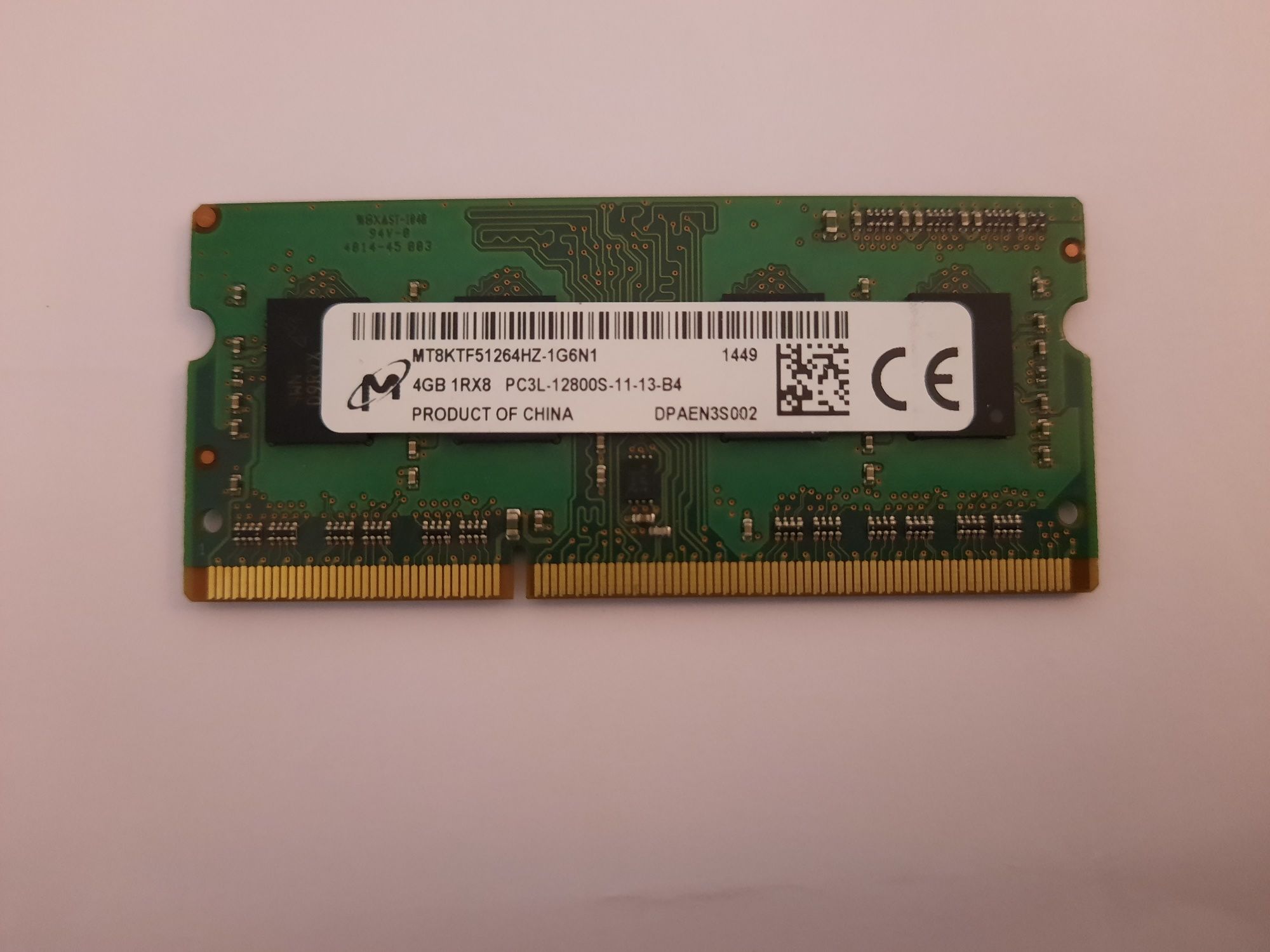 Memoria RAM 4GB 1Rx8 PC3L-12800S