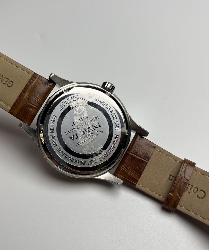 Invicta 47817, чоловічий годинник, інвікта, годинник шкіряний ремінець