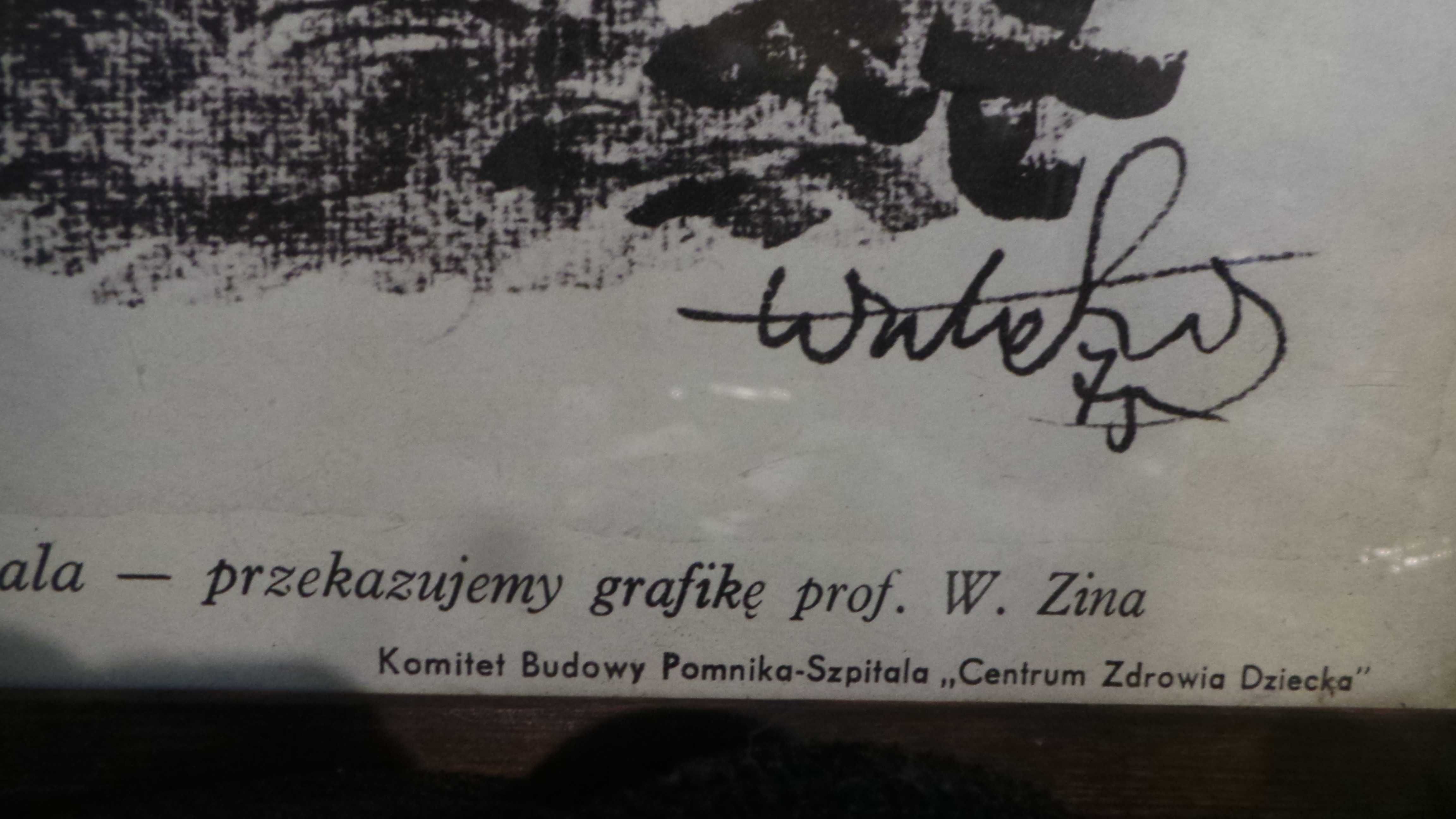 Obraz oryginalna GRAFIKA Wiktor Zin RARYTAS