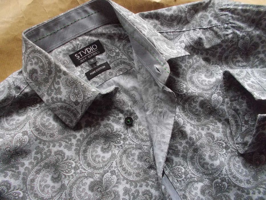 L JEFF BANKS STVDIO Premium Designerska, Nowa Koszula Męska L 41 UK