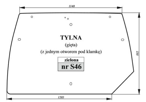 Szyba klapy tylnej pasuje do Lamborghini/Same/Deutz-Fahr AGROTRON