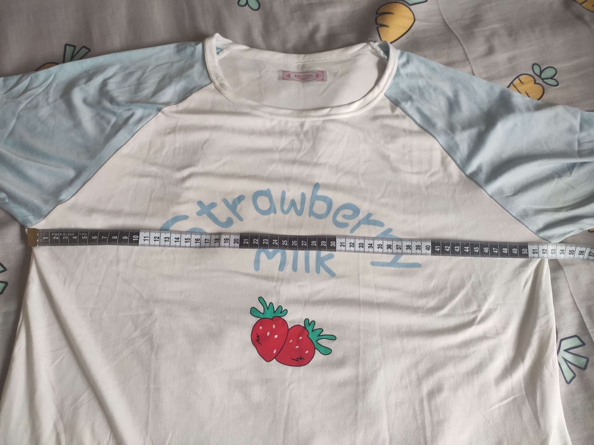 Комплект, пижама strawberry milk бело голубой