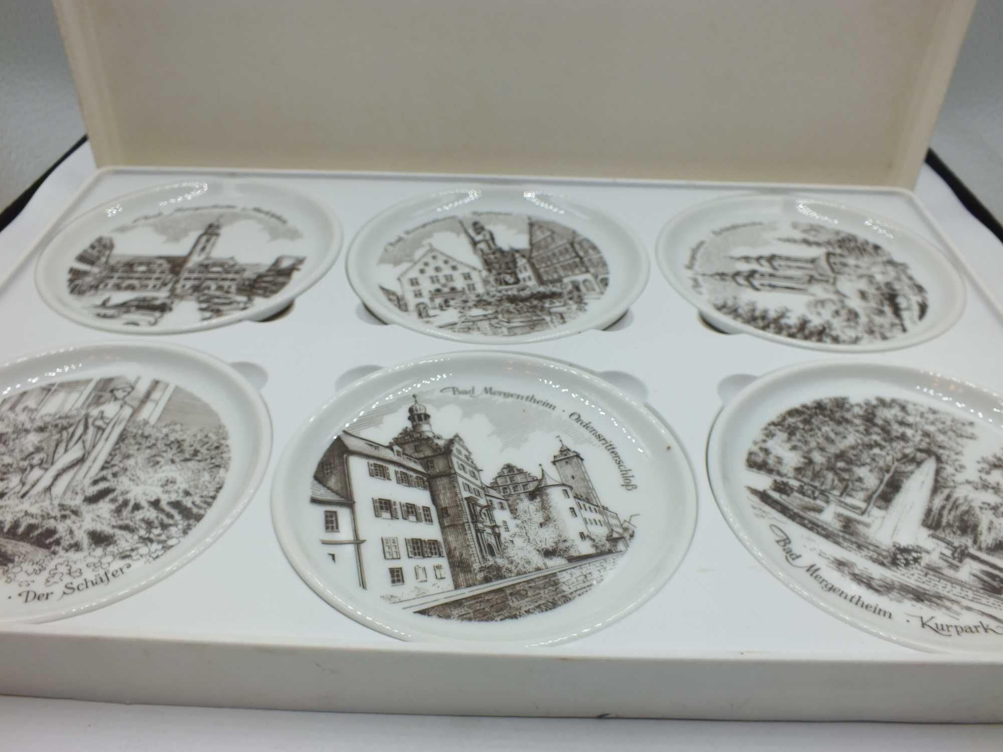 furstenberg porcelain Vintage talerzyki sygnowane Niemieckie Miasta
