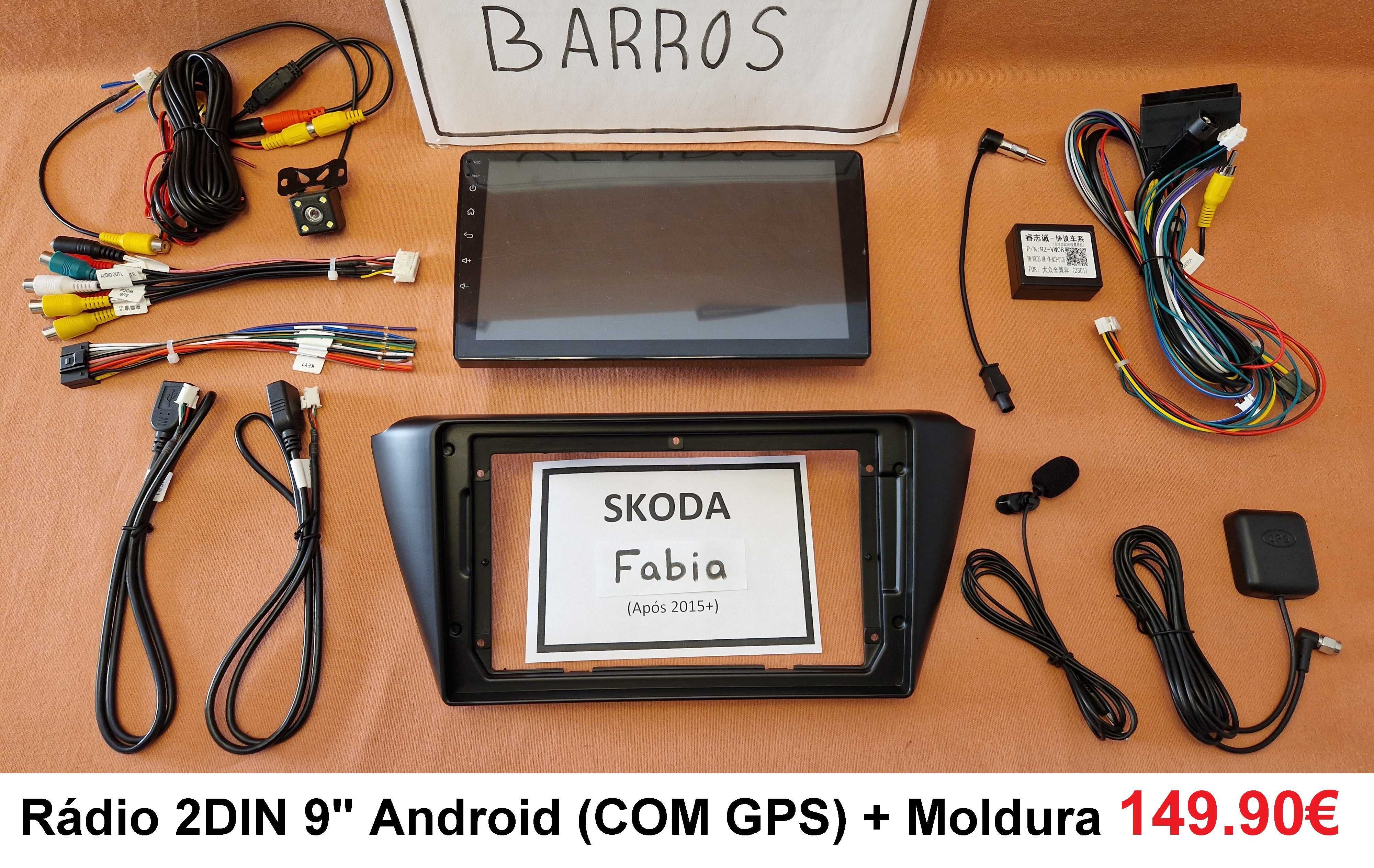 (NOVO) Rádio 2DIN • SKODA Fabia (2001 até 2020) • Android GPS [4+32GB]