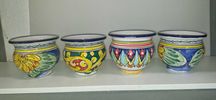 Tunezyjska ręcznie robiona mała doniczka ceramiczna 14 cm H , 17cm śr
