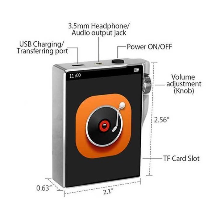YOPHOON Q3 Leitor de música portátil Walkman