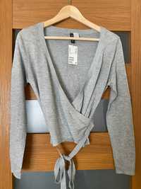 Elegancki, wiązany w pasie sweterek H&M