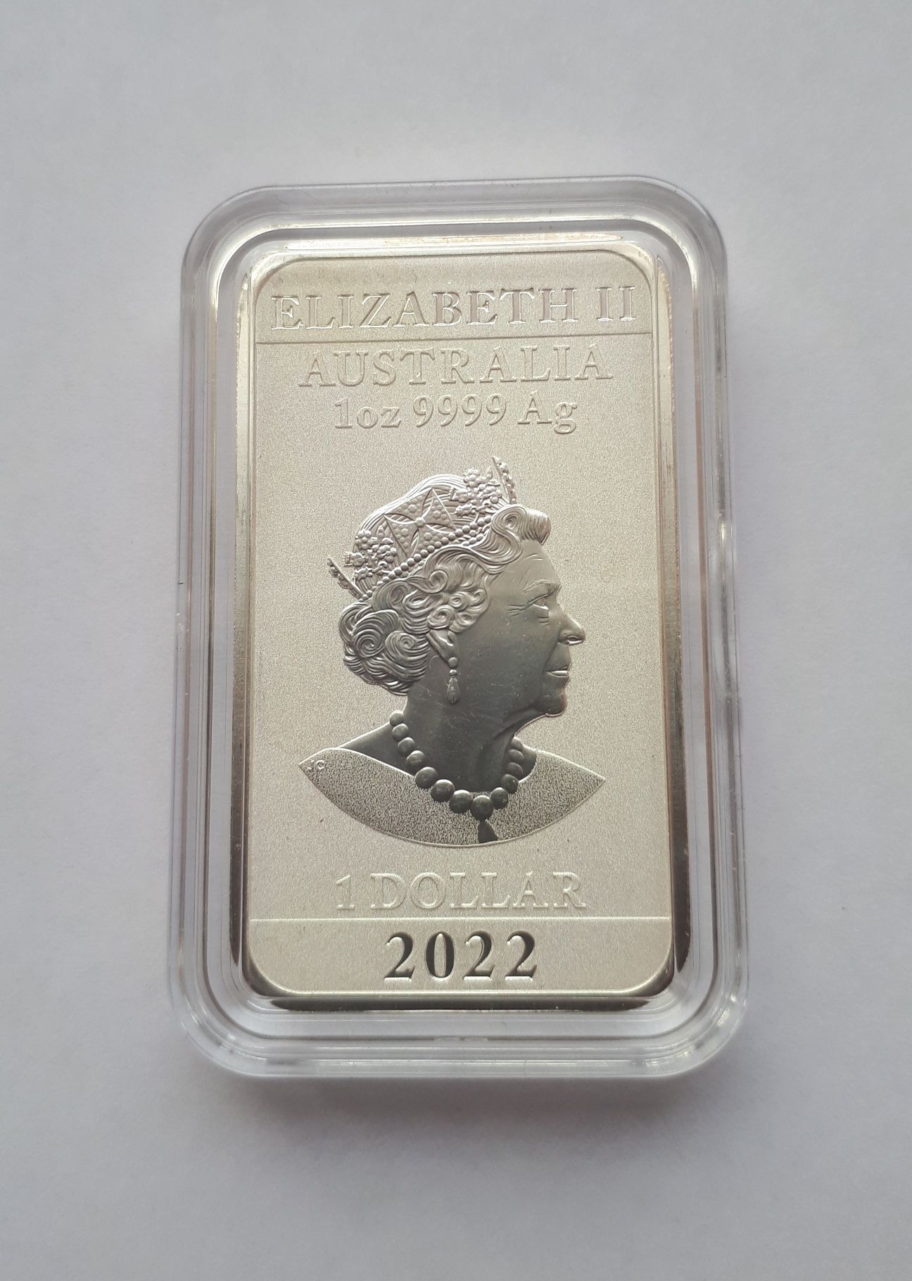 монета прямоугольная Дракон, 2022год, Австралия, 1oz (31,1g)  999,9