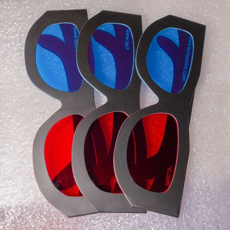 (3 шт.) Анаглифные Очки 3D Картонные Красно Синие Анаглиф из Картона