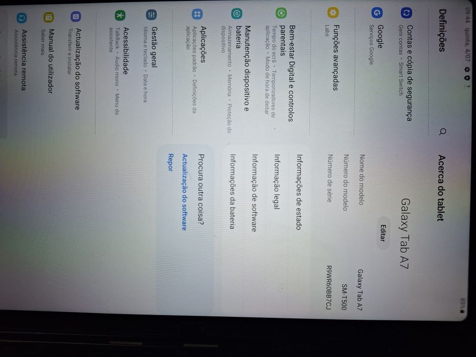 Samsung Tab A7 + Capa