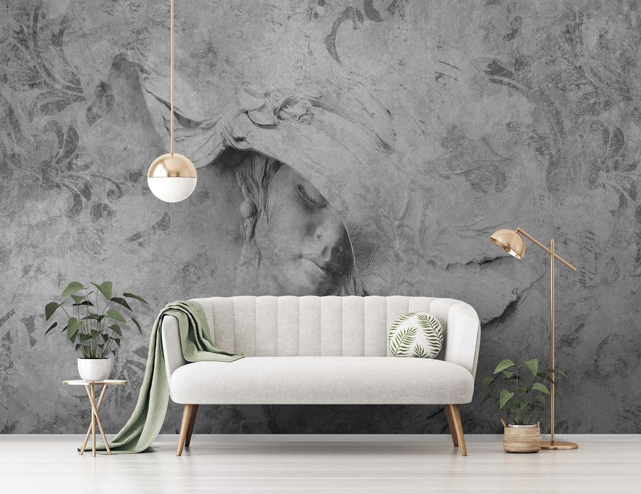 Fototapeta Kobieta Grafika Sztuka Beton Twarz 3D Twój Rozmiar + KLEJ