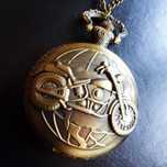 Męski kieszonkowy zegarek steampunk vintage stary motocykl Harley NOWY