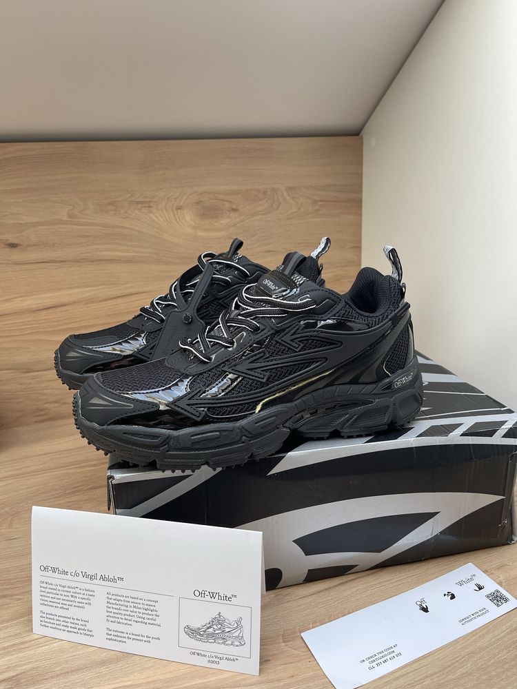 Кросівки Off White Be Right Back × Raf simons, чорно білі