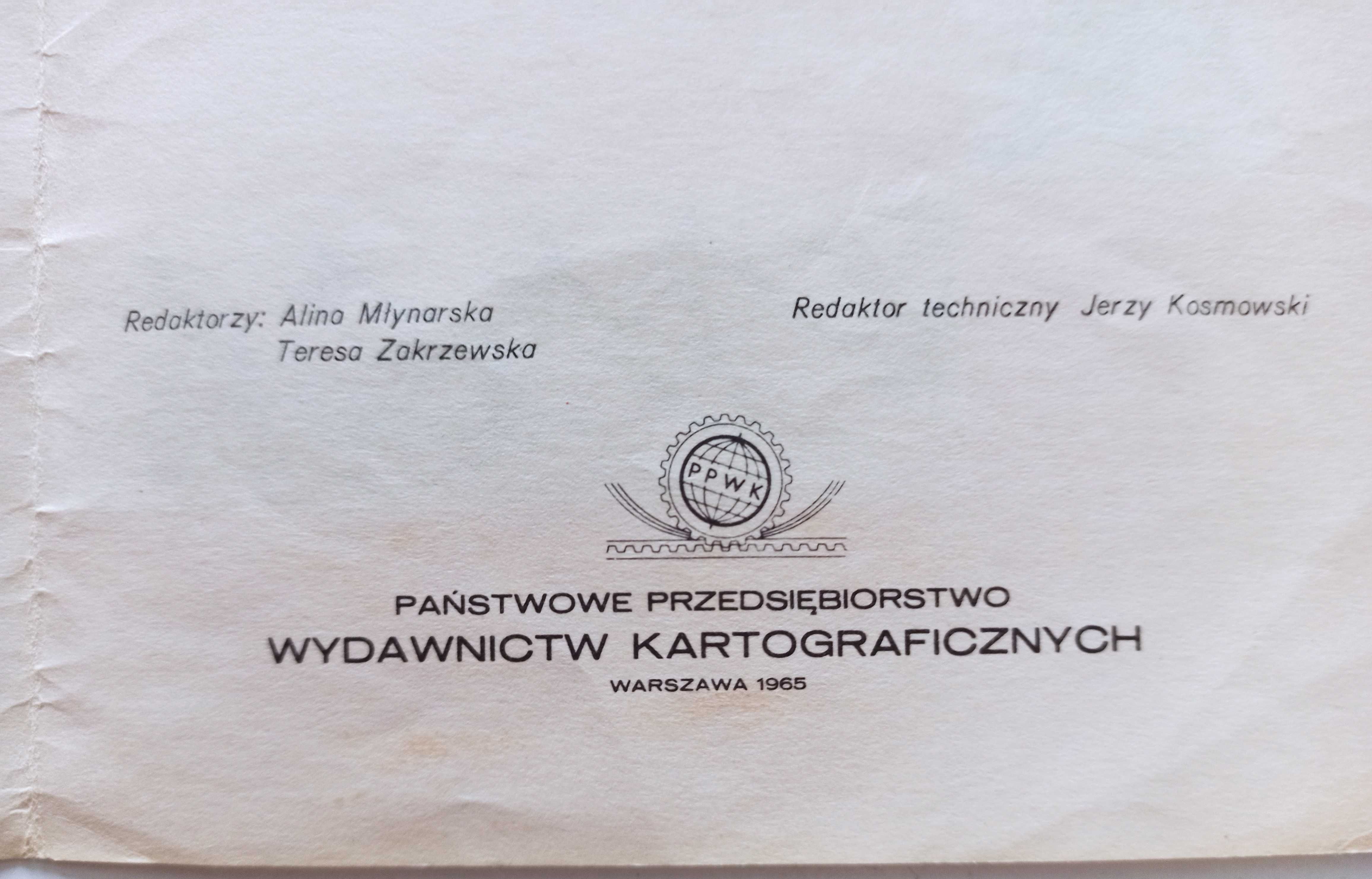 Karpaty mapa obszaru konwencji turystycznej 1965 PRL