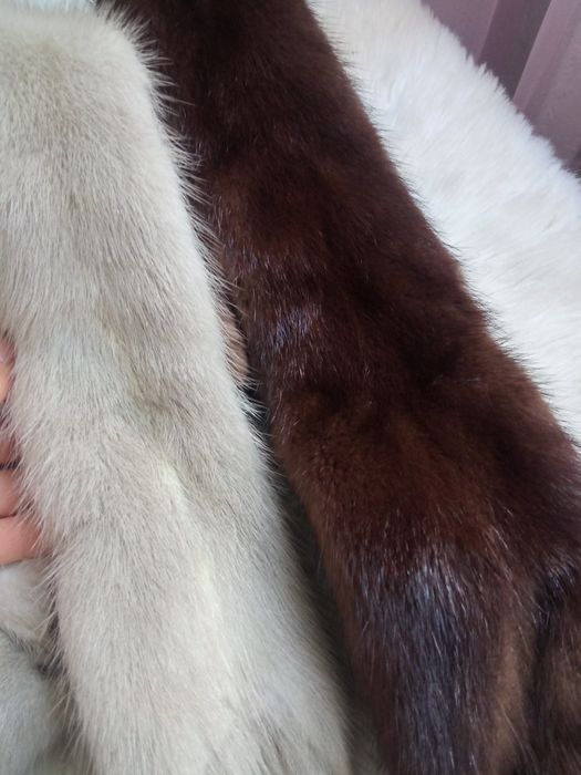 ЩГоржетка норка,комір з норки блакитний та коричневий,комір хутро