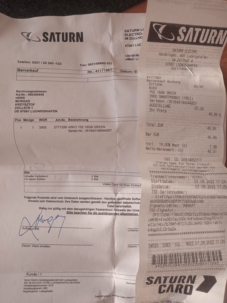Smartfon Wiko Y 52