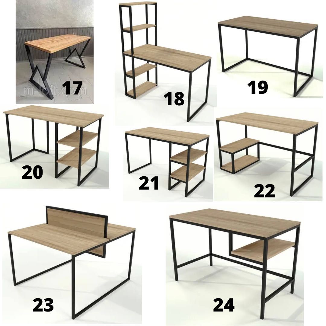 Стіл у стилі лофт Серія 4 письмовий стіл , обідній стіл