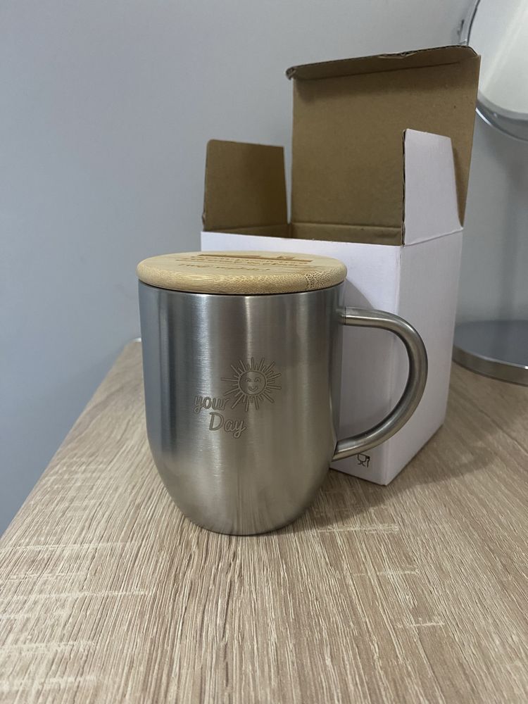 Kubek stalowy z przykrywką 350 ml