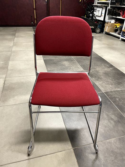 Krzesło konferencyjne chromowane bordowe
