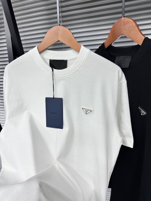 TOP Чоловіча котонова брендова футболка чорна/біла M,L,XL,2XLШОУРУМ
