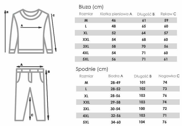 Ciepła Piżama damska soft pluszowa zimowa domowa M L XL XXL