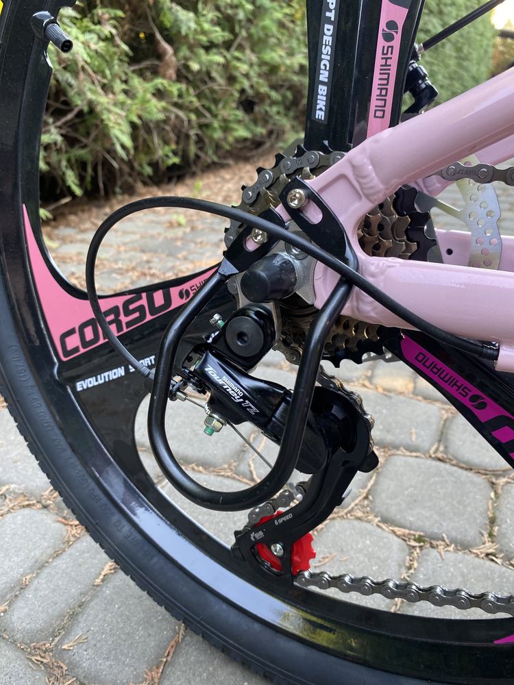 Алюмінієвий велосипед Corso Evolution 24 Pink на литих дисках