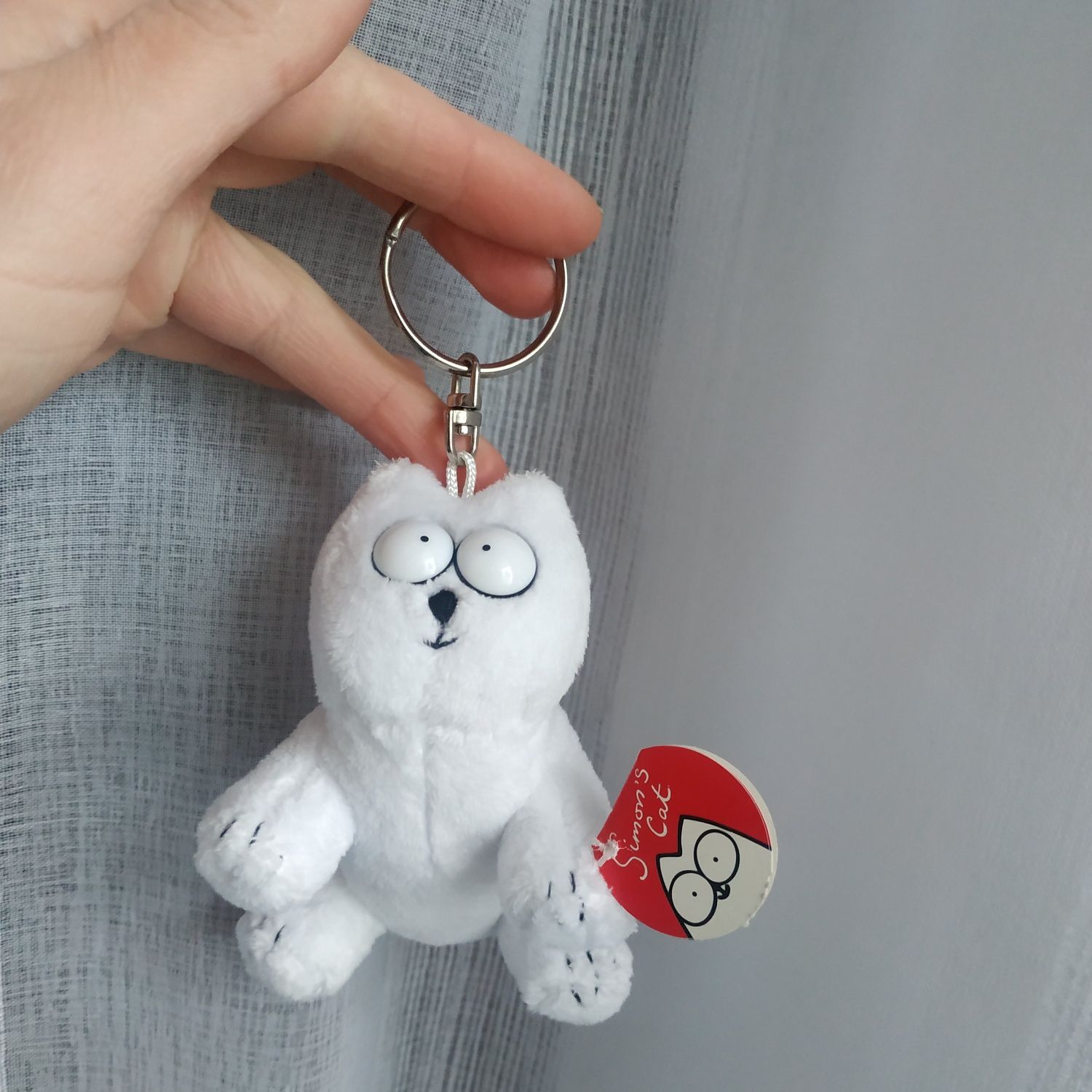 Брелок,кот Саймон,белый кот, Simon's cat