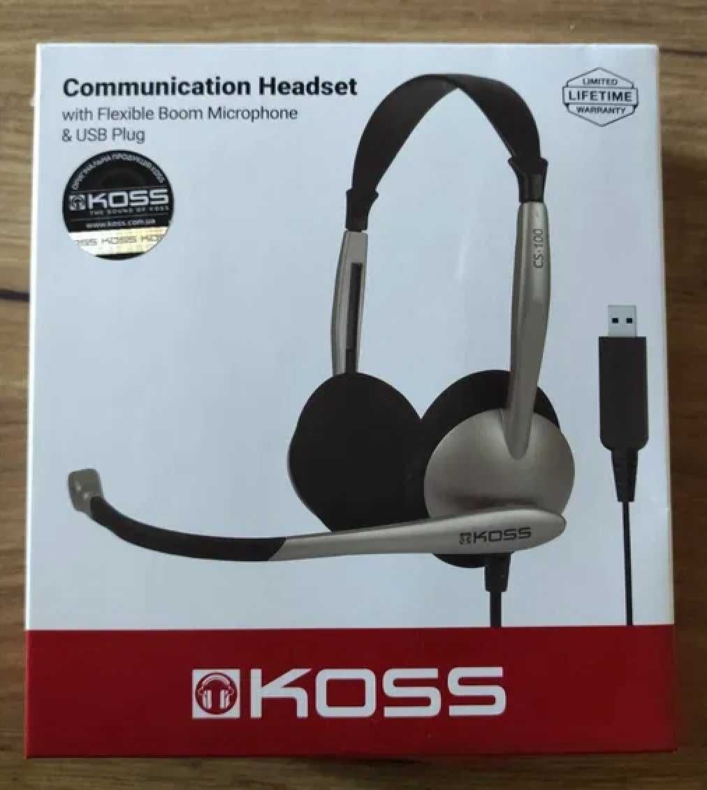 KOSS CS100 USB Комп'ютерна гарнітура IP телефонія Навушники мікрофон