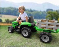 Traktor na akumulator z Przyczepką Pilot 12V samochód auto elektryczny