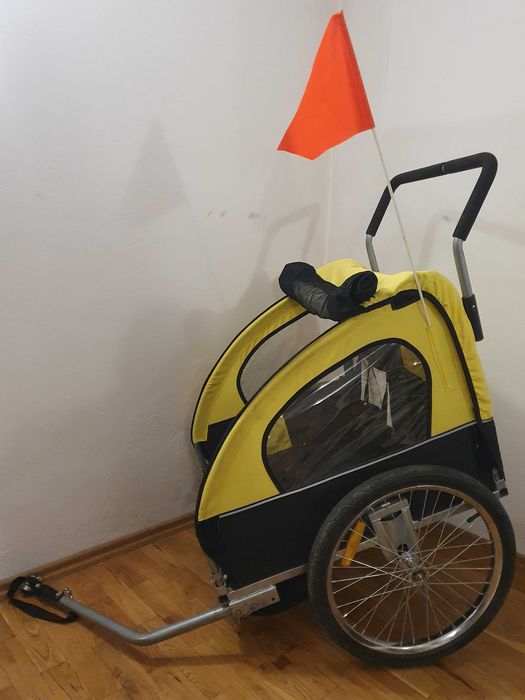 Przyczepka rowerowa dwuosobowa, wózek Sportiko, bagażnik, stan bdb!!
