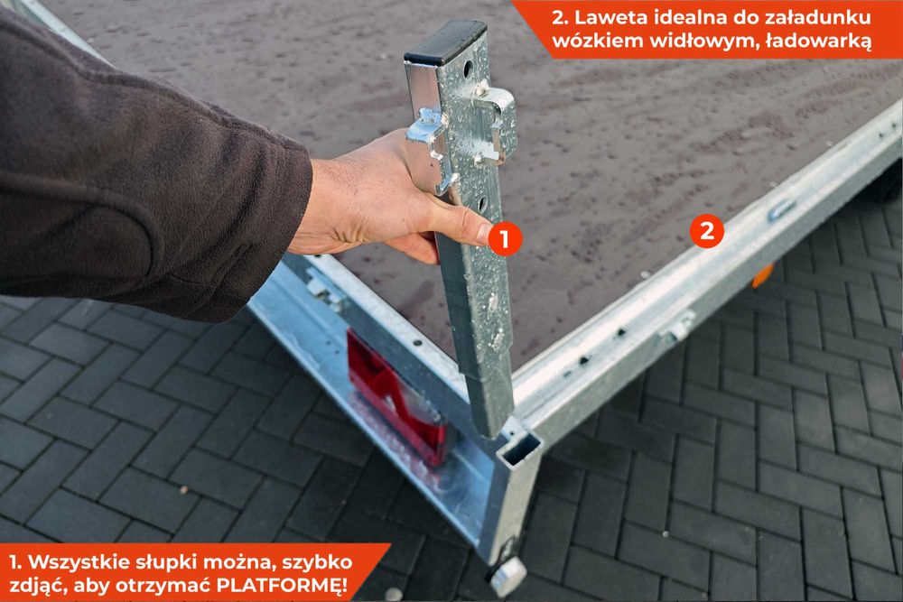 Przyczepa LAWETA Gaupen N35-508 2 HL 508x208x30cm DMC 3500KG alu burty