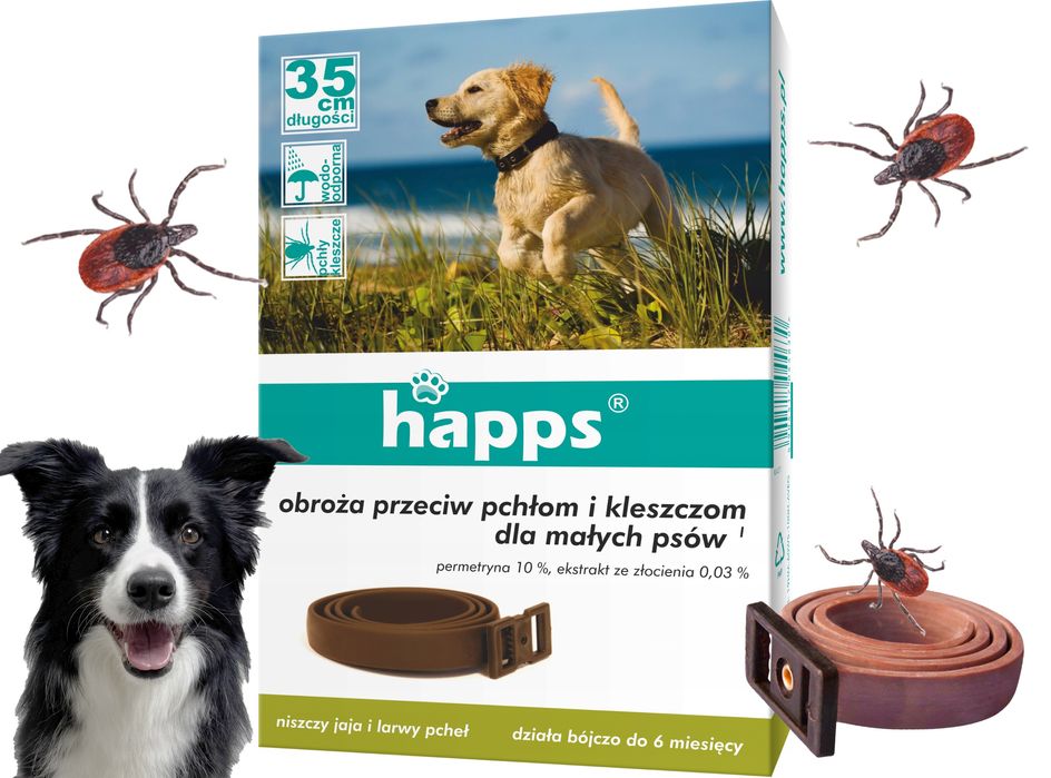 HAPPS - obroża przeciw pchłom i kleszczom dla małych psów