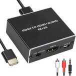ASHATA Rozdzielacz ekstraktor audio HDMI 4K 2K do Spdif Toslink HDMI