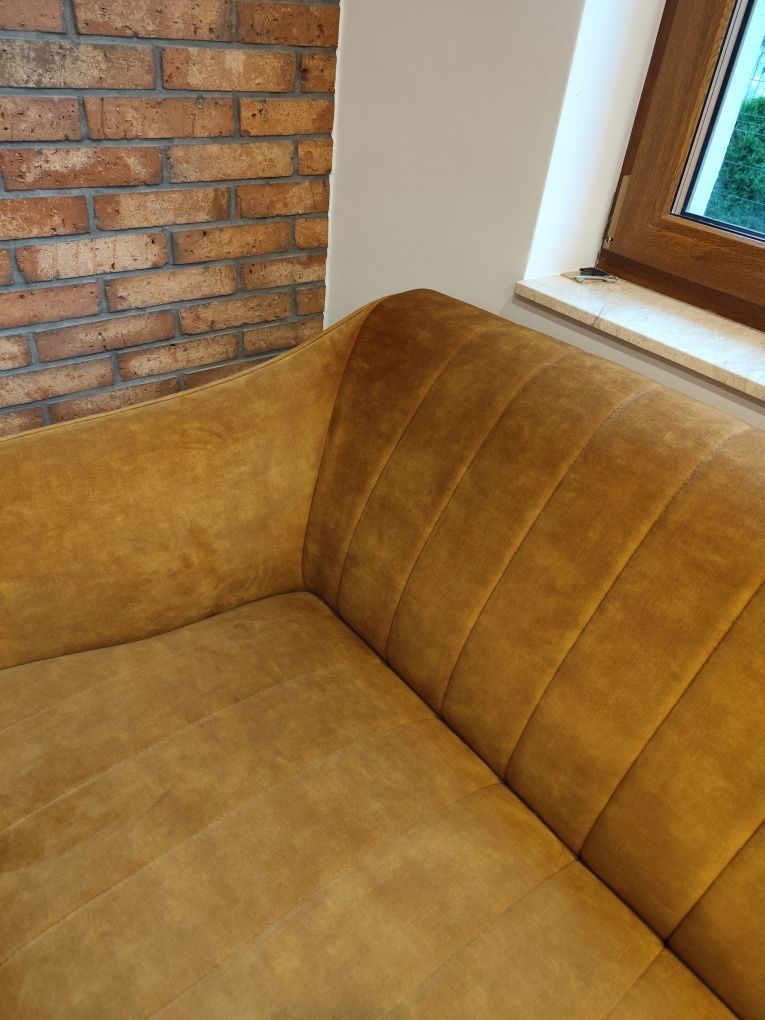 Flori Canvani Piękna stylowa Sofa 3 osobowa + hoker pufa