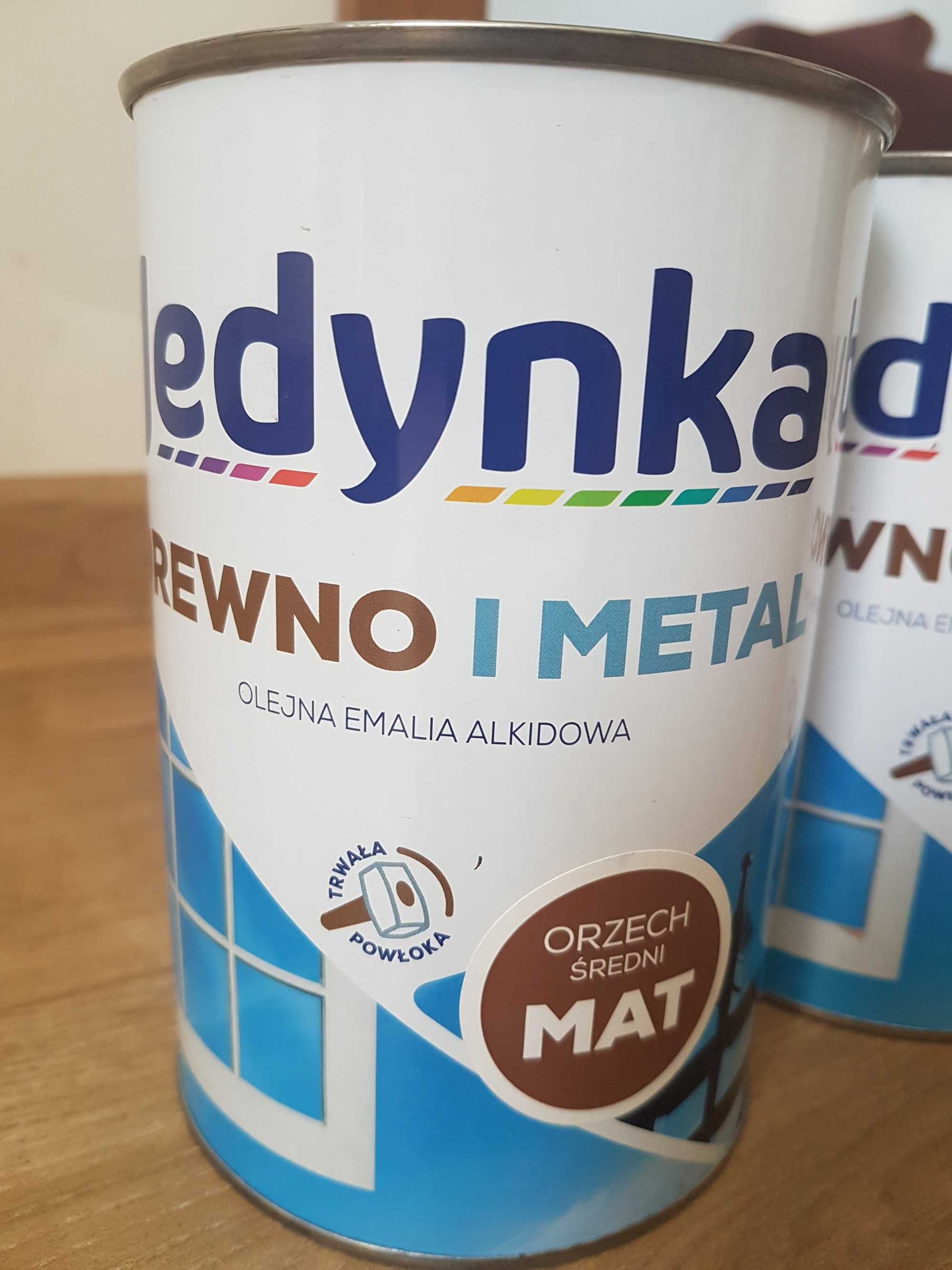 Jedynka farba do drewna i metalu . Orzech średni mat