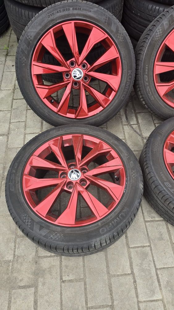 Oryginalne felgi Skoda 16” + opony Hankook | 5x112 ET46