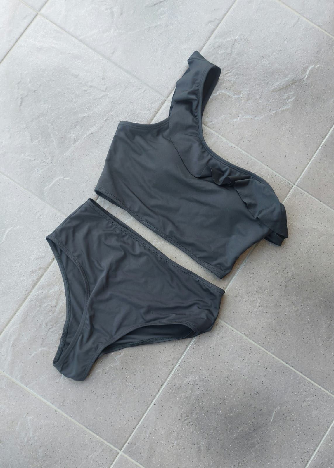 Strój kąpielowy bikini push up wysoki stan falbanka S/M Nowy Shein