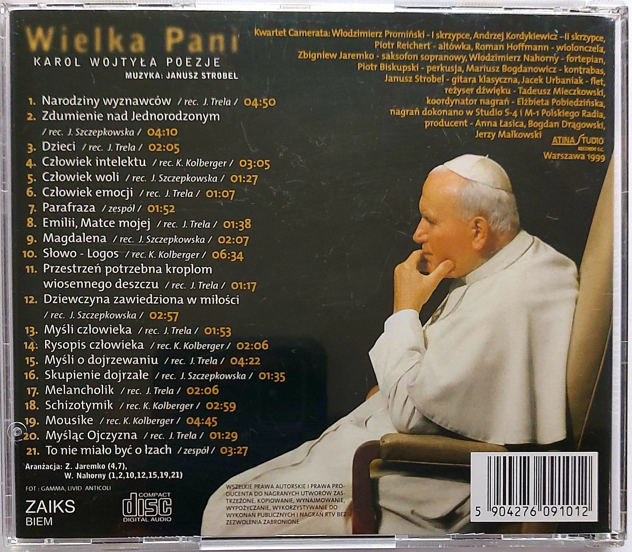 Karol Wojtyla Poezje Wielka Pani 1999r Janusz Strobel