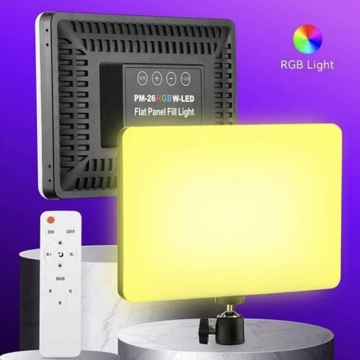 Відеосвітло PM-26 RGBW-LED + 1.6м металевий штатив