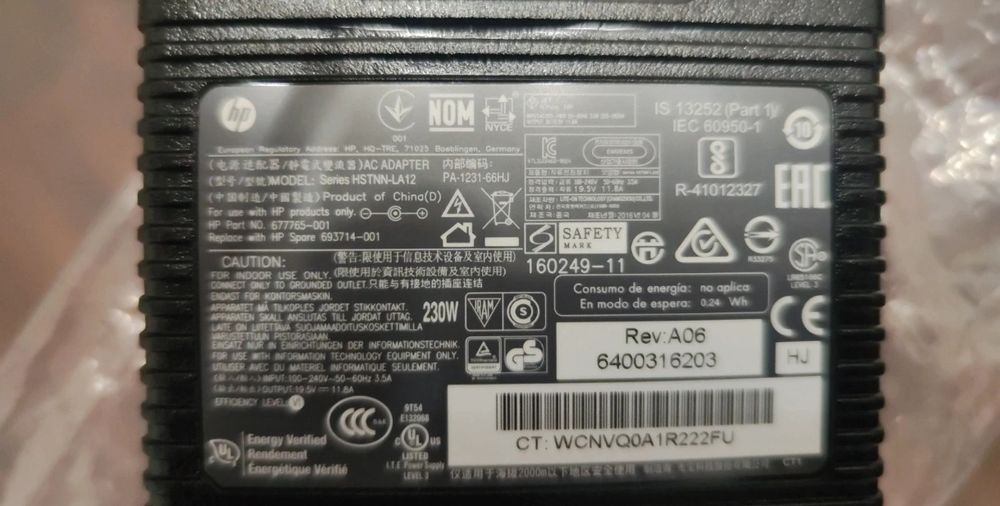 Fonte de alimentação HP HSTNN-LA12