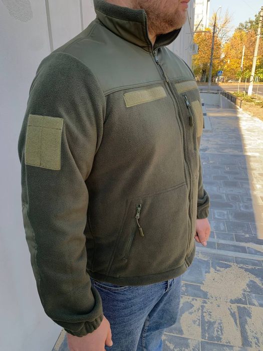 Флісова кофта оливка