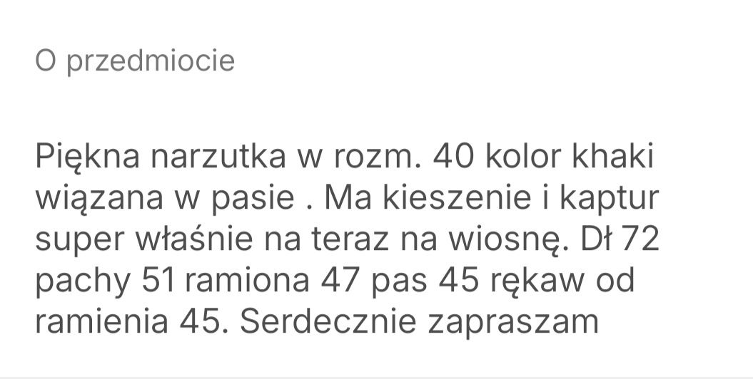 Narzutka , kurtka rozm 40