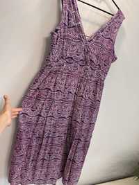 Bawełniana sukienka fioletowa Plus Size 50 5XL