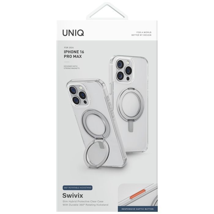 Pro Max 360 Etui Swivix Uniq Rotating Iphone Kickstand Przezroczysty